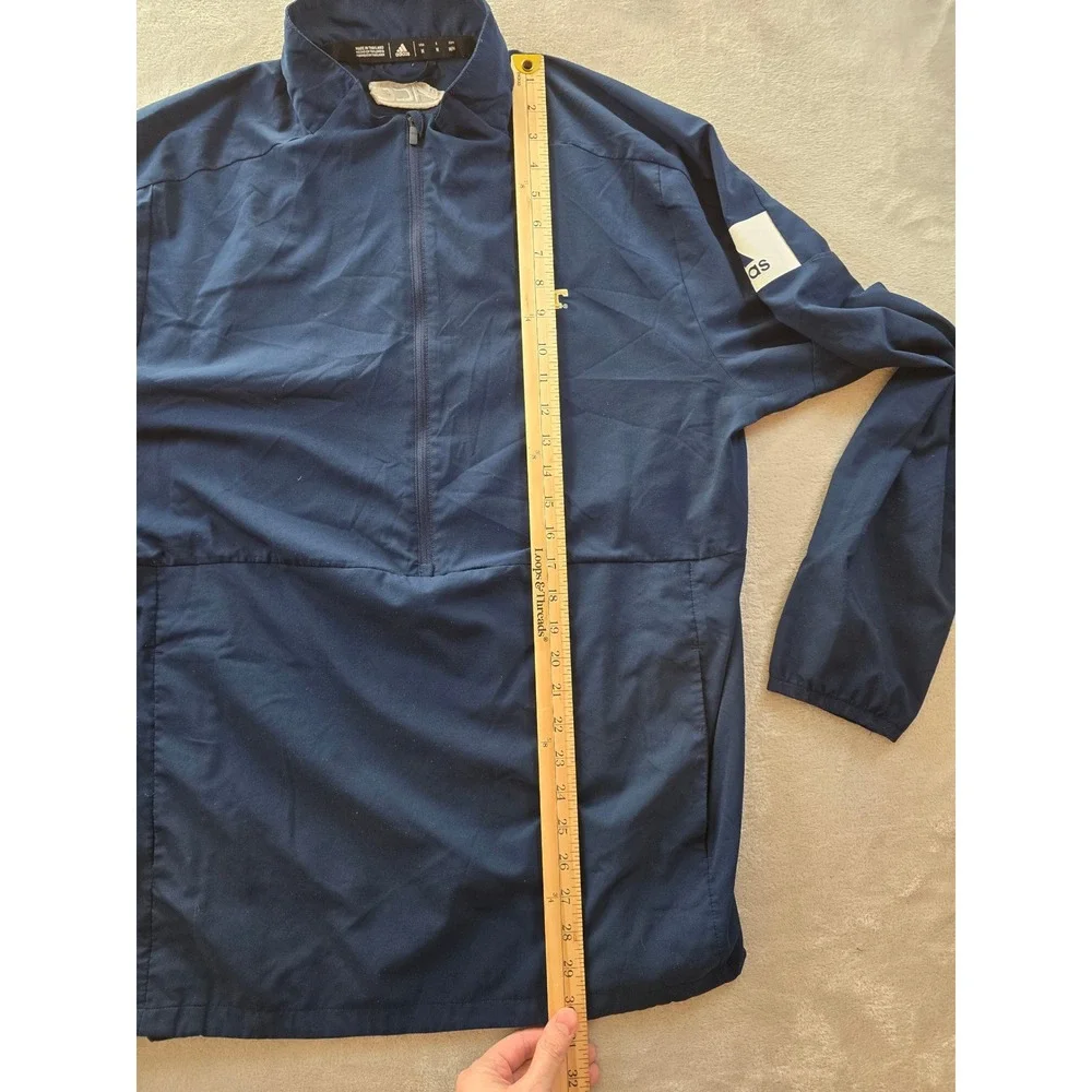 Georgia Tech Jacket Mens M Blue Adidas Pullover Half 1/2 Zip‎ Windbreaker *Read